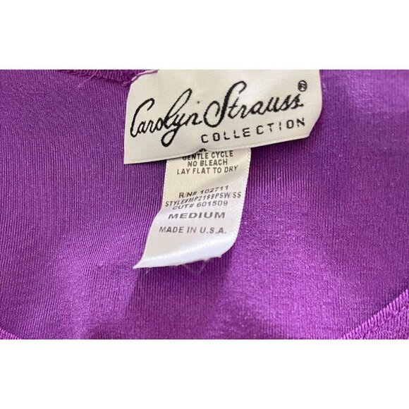 Carolyn Strauss M Purple Scoop Neckline Nylon/Spandex Stretch Career Tank Top - Picture 6 of 6